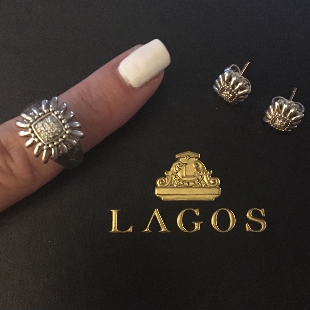 Lagos pret-a-porter daisy diamond silver ring new